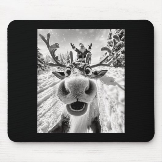 Funny Reindeer Selfie Christmas  Mousepad (Vorne)