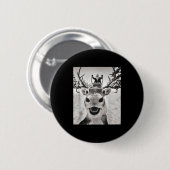 Funny Reindeer Selfie Christmas Santa Funny Kids Button (Vorne & Hinten)