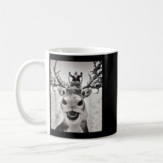 Funny Reindeer Selfie Christmas Santa Funny Kids  Kaffeetasse (Links)