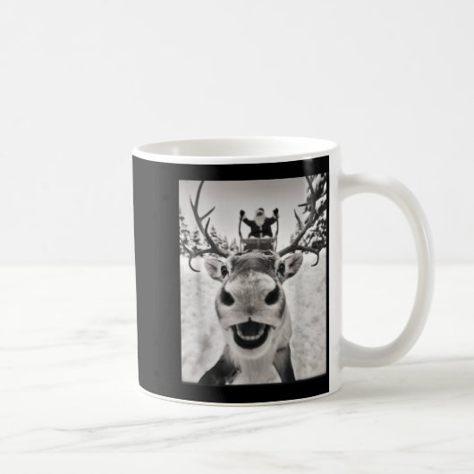 Funny Reindeer Selfie Christmas Santa Funny Kids Kaffeetasse (Rechts)