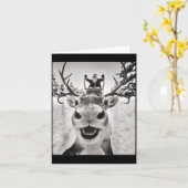 Funny Reindeer Selfie Christmas Santa Funny Kids Karte (Gelbe Blume)
