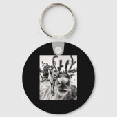 Funny Reindeer Selfie Christmas Schlüsselanhänger (Vorderseite)