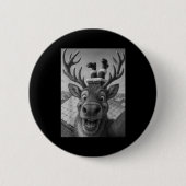 Funny Reindeer Selfie Santa Boys Girls Christmas Button (Vorderseite)