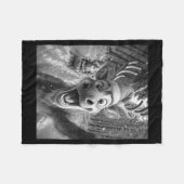 Funny Reindeer Selfie Santa Merry Christmas Men Wo Fleecedecke (Vorderseite (Horizontal))