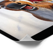 Funny Reindeer Selfie Santa Merry Christmas Men Wo Poster (Ecke)