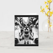 Funny Reindeer Selfie Santa Sleigh Christmas Holid Karte (Gelbe Blume)