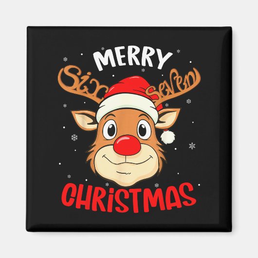 Funny Reindeer Six Seven 67 Meme Merry Christmas S Magnet (Vorne)