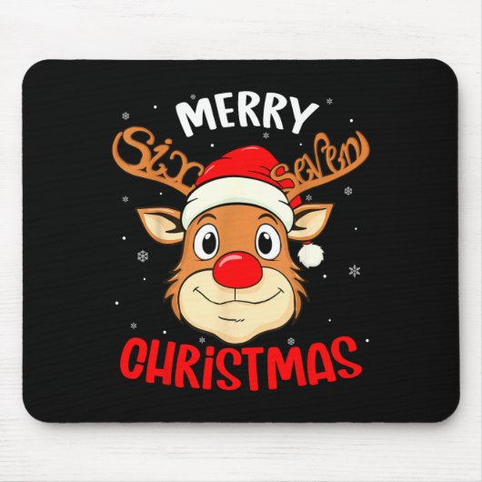 Funny Reindeer Six Seven 67 Meme Merry Christmas S Mousepad (Vorne)