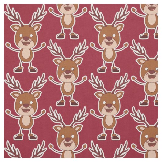 Funny Reindeer - Sonderfarbstoff Stoff (Muster)