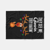 Funny Reindeer “they See Me Glowin’ They Hatin’” C Fleecedecke (Vorderseite (Horizontal))