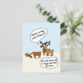 Funny Reindeer Vegas Weihnachtsfeiertag Postcard Feiertagspostkarte (Stehend Vorderseite)