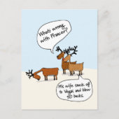 Funny Reindeer Vegas Weihnachtsfeiertag Postcard Feiertagspostkarte (Vorderseite)