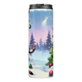 Funny Reindeer versucht zu Weihnachten Thermosbecher (Rückseite)