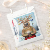 Funny Reindeer Weihnachtsfeiertag Geschenktütchen (Ausgeschnitten)