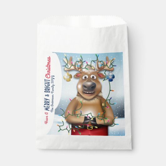 Funny Reindeer Weihnachtsfeiertag Geschenktütchen (Vorderseite)