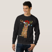 Funny Reindeer Weihnachtsmannmütze German Shepherd Sweatshirt (Vorne ganz)
