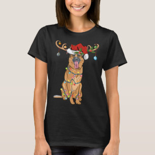 Funny Reindeer Weihnachtsmannmütze German Shepherd T-Shirt