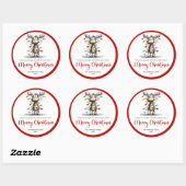 Funny reindeer whimsical holiday sticker design (Blatt)