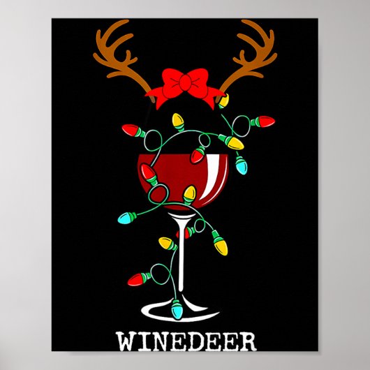 Funny Reindeer Winedeer Reinbeer Matching Couples  Poster (Vorne)