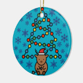 Funny Reindeer with Plug and Christmas Light Tree Keramik Ornament (Links)