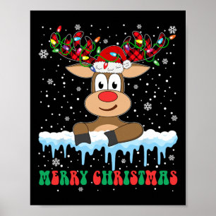 Funny Reindeer Xmas Familie Frohe Weihnachten Poster