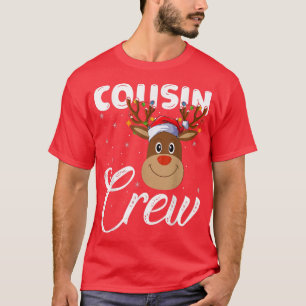 Funny Reindeer Xmas Lights Cousin Crew Reindeer T-Shirt