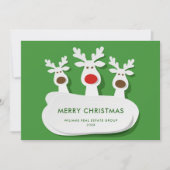 Funny Reindeers Frohe Weihnachten Firmengrüße (Vorderseite)