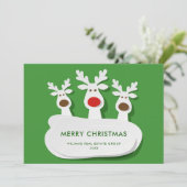 Funny Reindeers Frohe Weihnachten Firmengrüße (Stehend Vorderseite)