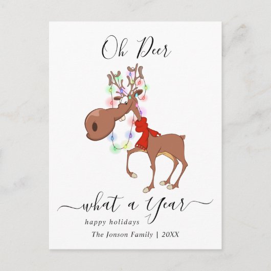 Funny Reindeers Frohe Weihnachts Grußurlaub P Postkarte (Vorderseite)