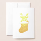 Funny Reindei im Cup Weihnachtsfeiertag Gold Folienkarte (Rückseite mit Umschlag)