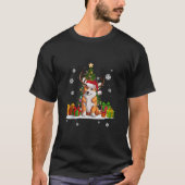 Funny Reinder Dog Lover Weihnachtsmannmütze Ugly C T-Shirt (Vorderseite)