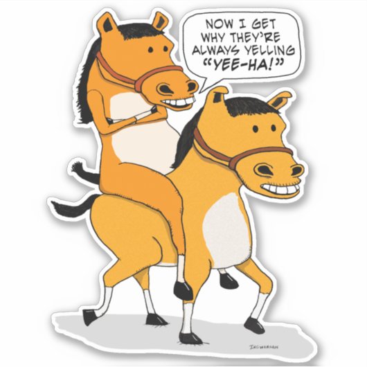 Funny Reiten Aufkleber (Vorderseite)