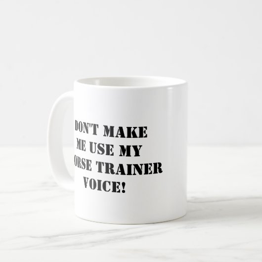 Funny Reiter Trainer anpassen Name Kaffeetasse (Vorderseite Links)