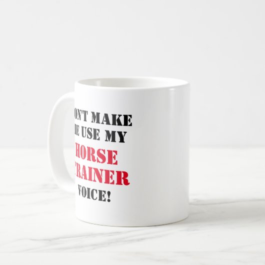 Funny Reiter Trainer individuelle Name Kaffeetasse (Vorderseite Links)