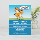 Funny Reitpferd Geburtstagsparty Einladung (Stehend Vorderseite)