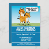 Funny Reitpferd Geburtstagsparty Einladung (Vorne/Hinten)