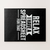Funny Relax haben Spreadsheets Buchhalter Geschenk Puzzle (Horizontal)
