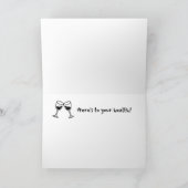 Funny Relaxter Hund mit Wein Geburtstag Karte (Innenseite)