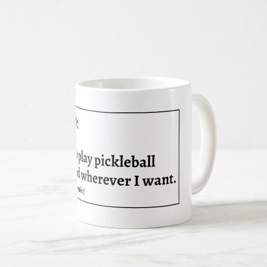 Funny Remüall Pickleball Kaffeetasse (VorderseiteRechts)