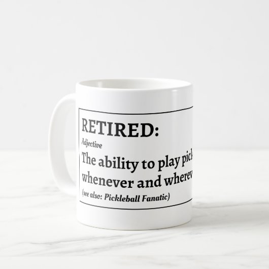 Funny Remüall Pickleball Kaffeetasse (Vorderseite Links)