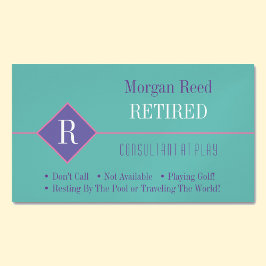 Funny Remüde, Aquamarin & Lila, DIY Gag Magnetische Visitenkarte