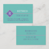 Funny Remüde, Aquamarin & Lila, DIY Gag Visitenkarte (Vorne/Hinten)