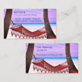 Funny Remüde, Beach Hammock, DIY Profession Gag Visitenkarte (Vorne/Hinten)