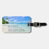 Funny Remüde, Beach & Palms, Professionelle Gag Gepäckanhänger (Vorderseite horizontal)