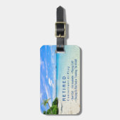Funny Remüde, Beach & Palms, Professionelle Gag Gepäckanhänger (Vorderseite vertikal)