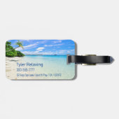 Funny Remüde, Beach & Palms, Professionelle Gag Gepäckanhänger (Rückseite horizontal)