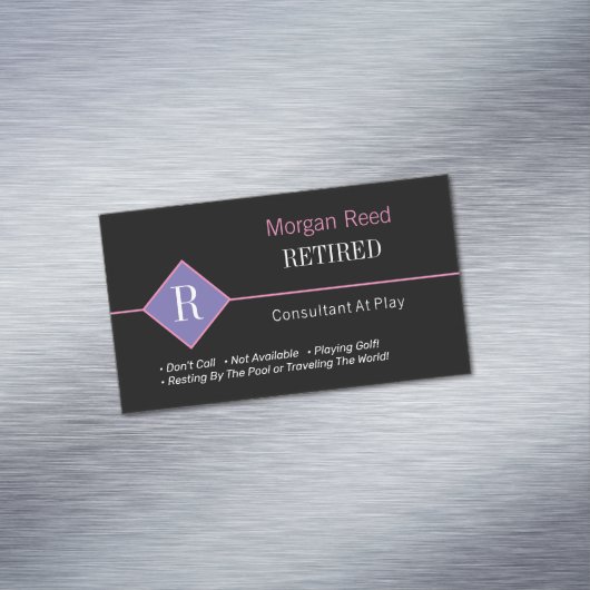 Funny Remüde, Black & Pink, DIY Gag Magnetische Visitenkarte (Beispiel)