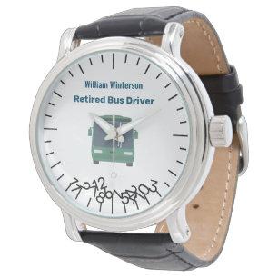 Funny Remüde Bus Fahrer Name Jumble Zahlen Armbanduhr
