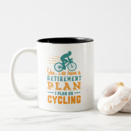 Funny Remüde Cyclist Ruhestand Plan Cycling Zweifarbige Tasse