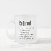 Funny Remüde Definition Geschenk für Ruhestandsgag Mattglastasse (Links)